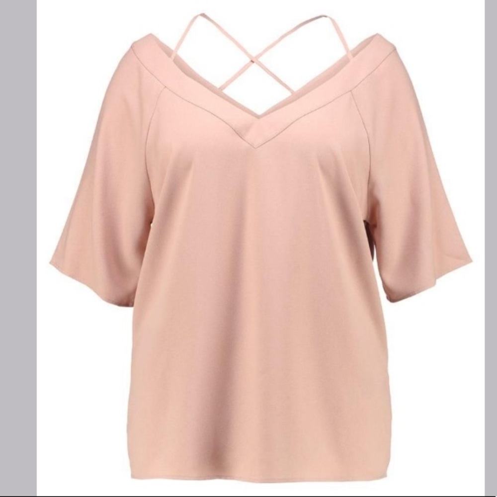NWT JUNAROSE JRPOLLY BLOUSE MAHOGANY ROSE 14
